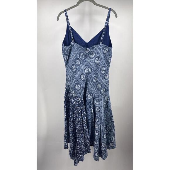 Lauren Ralph Lauren Patchwork 100% Linen Dress Women's 12 Mixed Print Western - Picture 5 of 11